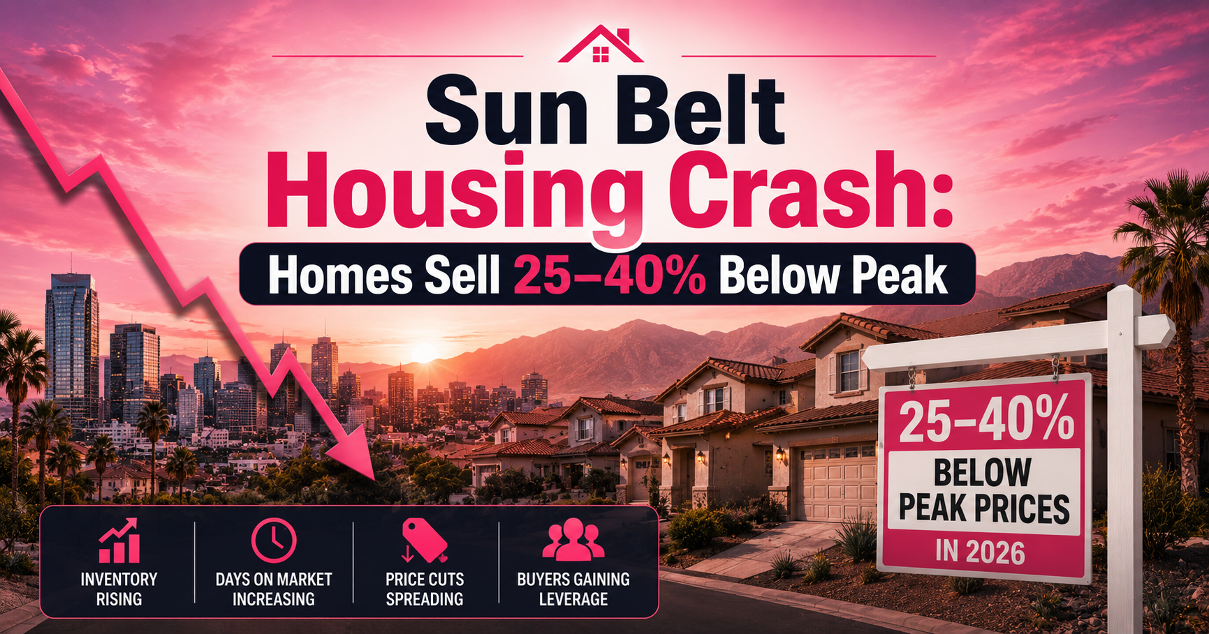Sun Belt Housing Crash: Homes Sell 25–40% Below Peak